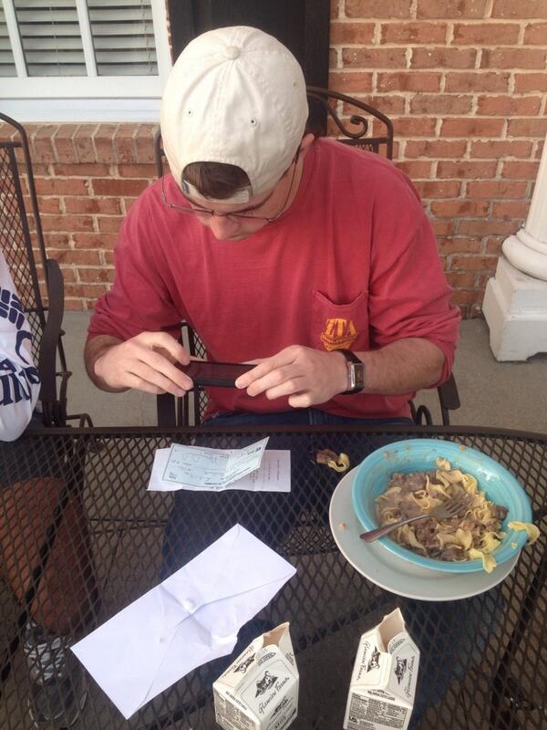 Brother and Grand Treasurer @ConnorOrth doing treasurer things and depositing checks. #slightwork #exclusive