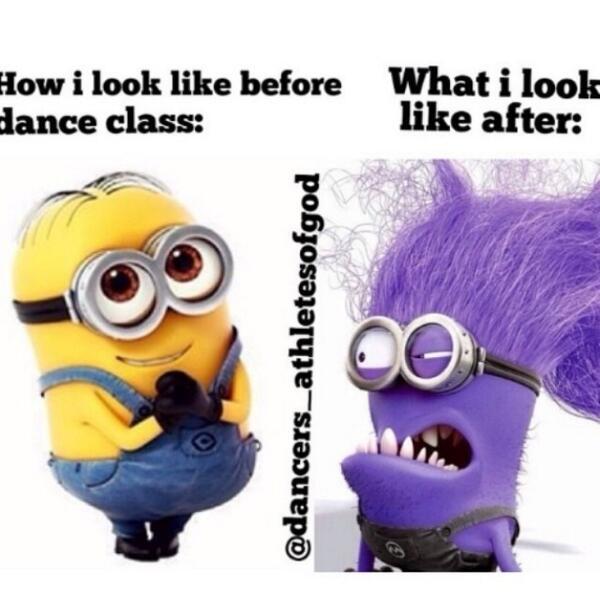 MINlONS's tweet image. ⓒ ☺️✨ Sums up my life! #minions #beforeclass #afterclass #dancerprobs #dance #ballet #class #ballerina #sacrifice...