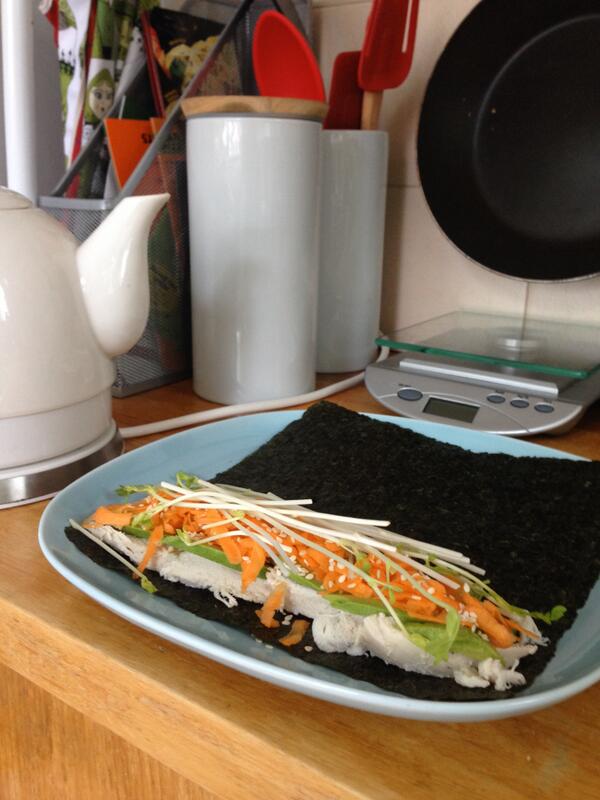 TamTweeting's tweet photo. @IQuitSugar Poached chicken nori roll. Always had a mental block about making these. Easy and so tasty!! #iqs #iqs8wp http://t.co/Q6zU6REr4z