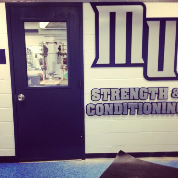 monmouthtfxc's tweet image. New entrance to the MU Athletes' Weight Room. #believecompetesucceed #ThanksRay #gomuhawks