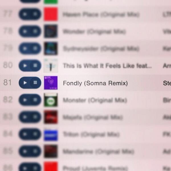 somnamusic's tweet photo. Yay! My remix of "fondly" by @StevyForello is at #81! Thx for the support everyone ! http://t.co/4RkT36mOpH