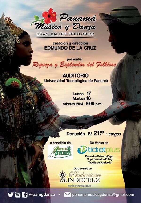 @MuchaNocheNex Producciones Mundo presenta: #RiquezayEsplendordelFolclore Auditorio de la <a href="/utppanama/">UTP Panamá</a> <a href="/pamydanza/">Edmundo De La Cruz</a>