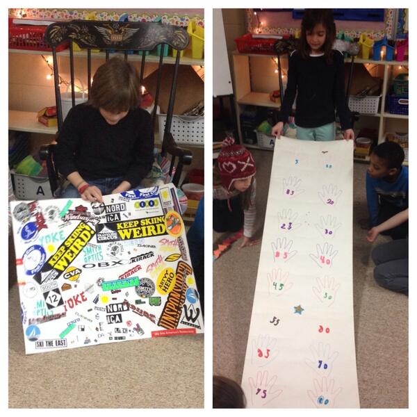 ashfrancke's tweet photo. Creative projects celebrating the 100th day of school today! #champvt http://t.co/iDF7r7XRyD
