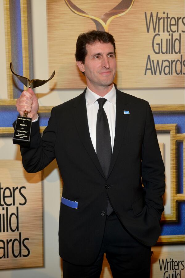 WGAWest's tweet photo. #WGA2014 Adapted Screenplay winner Billy Ray for @CaptainPhillips at 2014 #WritersGuildAwards; c: @GettyImages http://t.co/VVgCCjEkdw