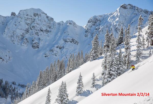 SilvertonMtn's tweet photo. 36" of new and bluebird yesterday....snowing again today. #silvertonmtn #powderday #photooftheday http://t.co/hq6pygYiJS