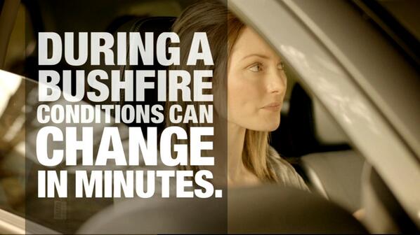 CFA_Updates's tweet photo. #FireMyth: It's safe to leave when I see fire. FACT: Roads may be blocked & fire could travel faster than you drive http://t.co/FVyu5YCbBc