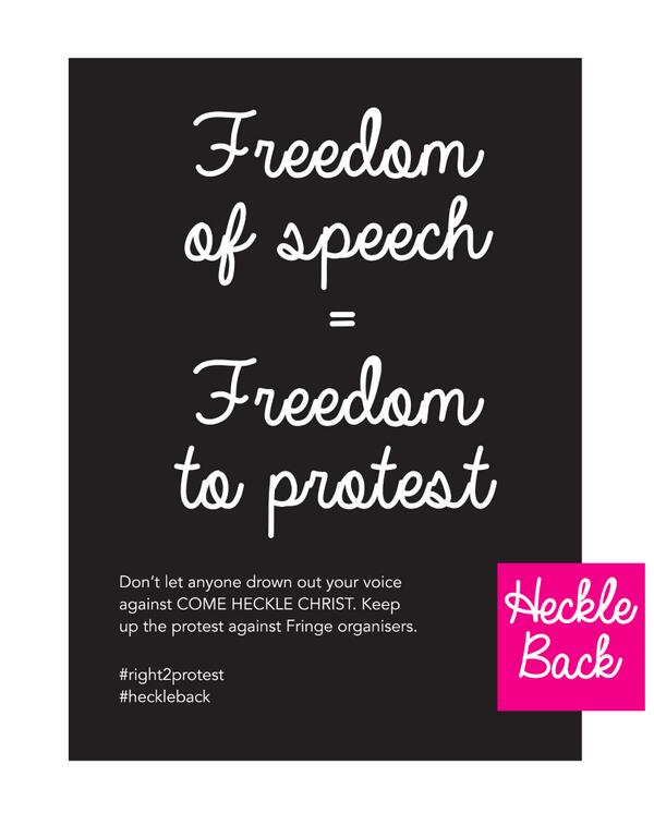 TruthLabProject's tweet image. #comehecklechrist #calltheirbluff #right2protest #heckleback