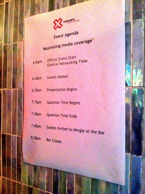 Account coordinators @Michaela_Ionie <a href="/AnnaliseBertram/">Annalise Bertram</a> checking out the schedule for tonight's <a href="/NetworxSydney/">Networx Events</a> event