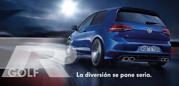 VW_es's tweet photo. La diversión se pone seria. Nuevo Volkswagen Golf R. #300CV #VWGolf http://t.co/yoFfY5t5kP http://t.co/A3AP5NjJ9h