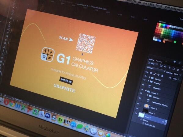 PhilGrozinger's tweet photo. Working on some designs for a poster of our graphics calculator app. http://t.co/tHu13dteLh