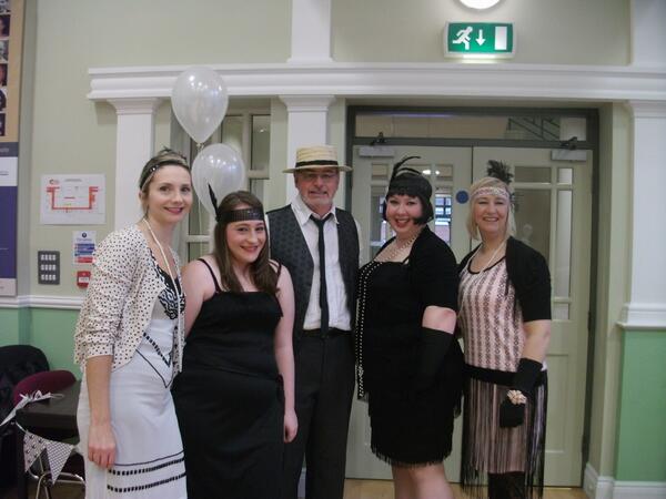 EBCDAHealth's tweet photo. The @EBCDAHealth team all dressed up 1920s style for the Tea Dance yesterday as part of EBCDA's Health Week http://t.co/tkfMQ8J4AV
