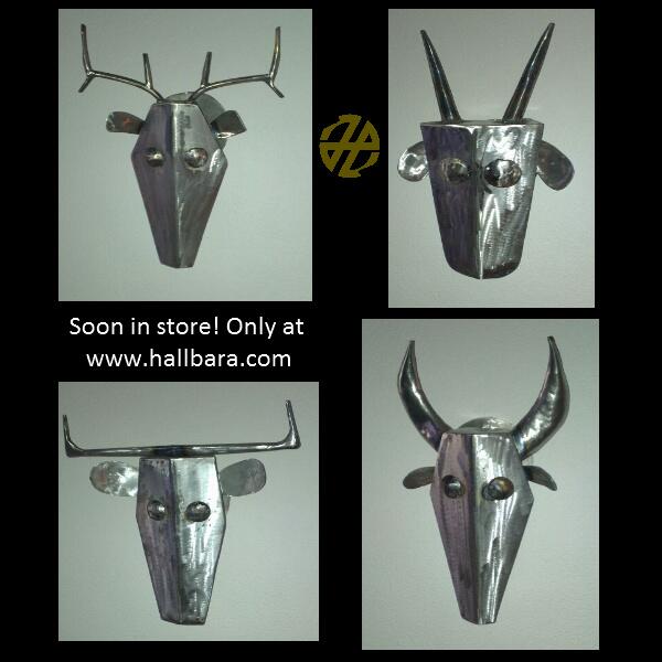 Hallbara's tweet photo. #handmade #scrap metal animal heads Do you want something familiar but totally different? Pre-order info@hallbara.com http://t.co/KRAP6SMH4z