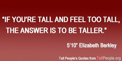 TallPeopleOrg's tweet photo. If you are tall and feel too tall, the answer is to be taller #tallpeople #highheels #tallwomen http://t.co/D6vZ6cYup6