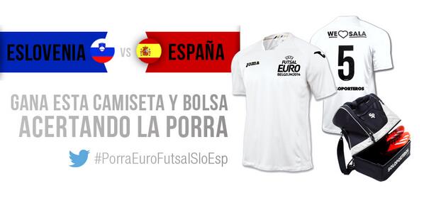 futbolemotion's tweet photo. Haz RT, síguenos y realiza tu porra con el Hashtag #PorraEuroFutsalSloEsp El 1º en acertar se lo lleva! http://t.co/L9K54FBTOU