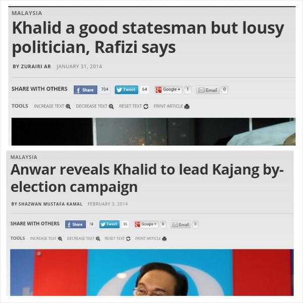 AntiPakatanis's tweet photo. @RahmanHussin They are a confused lot. say Khalid's a lousy politician,then why let him lead by-election? http://t.co/bfTAqVMr20