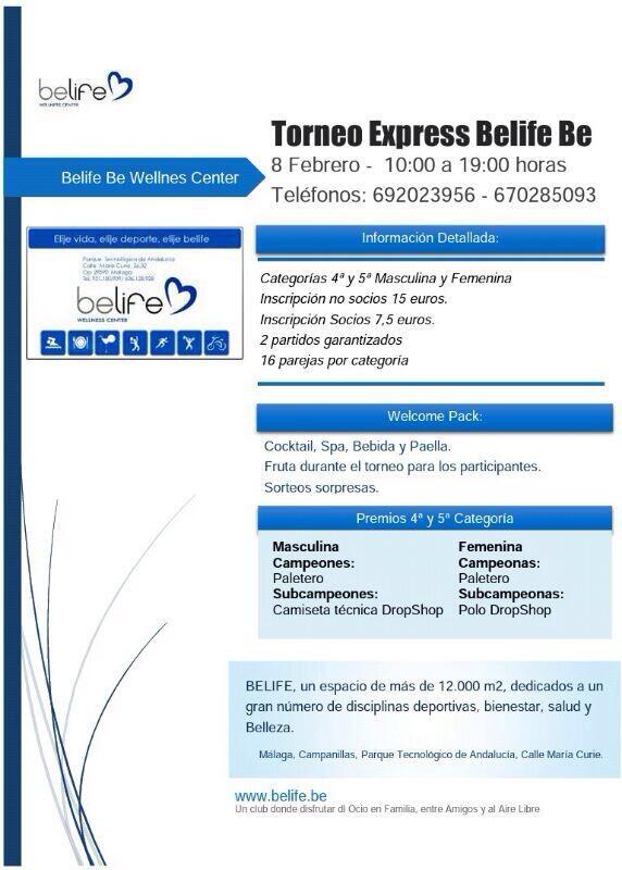 Torneo Express en Belife. Animarse. #Pádel