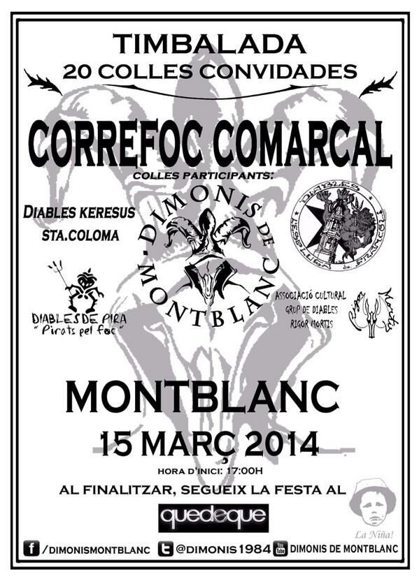 dimonis1984's tweet photo. Timbalada i correfoc comarcal!!!
15 de març de 2014!!! http://t.co/KiKEWy9r7x