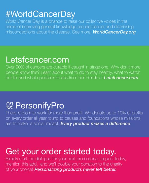 PersonifyPro's tweet image. Today, we will double down on all donations. #WorldCancerDay #b2b #causemarketing personifypro.com/blog/?p=227 @letsfcancer