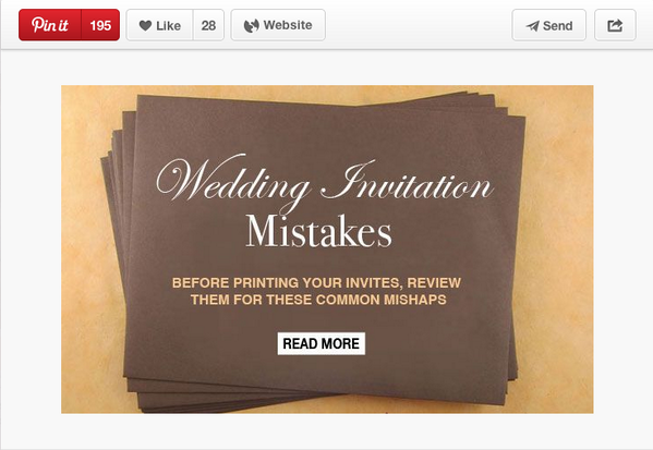 Germania_Hall's tweet photo. Six wedding invitation mistakes to avoid! http://t.co/uFrXxSVttD
Check out our Pinterest for more tricks and tips http://t.co/mcbb4BVRzw
