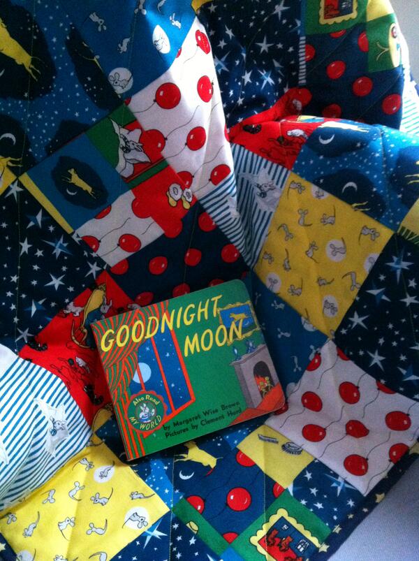 I made this organic baby quilt with one Goodnight Moon charm pack: etsy.me/1fXs0uH
