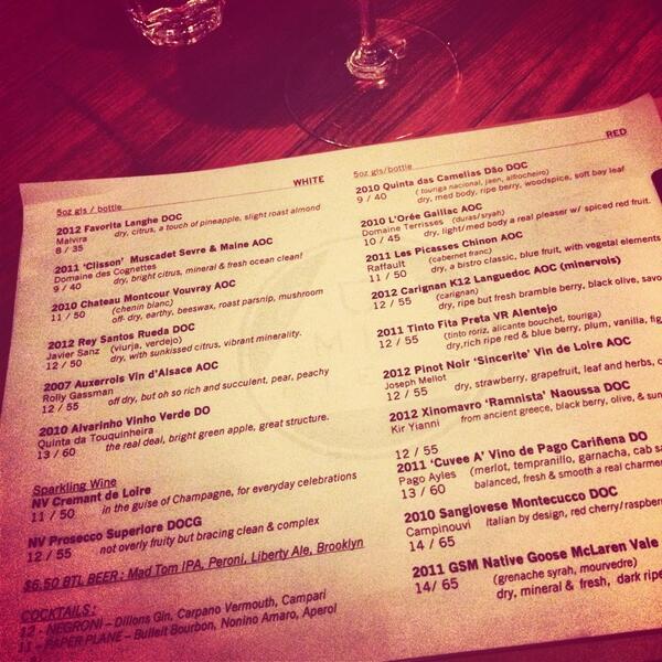SherryToronto's tweet photo. Long overdue visit to @MidfieldWineBar last night. Fantastic wine list, great food. Even the music was perfect. A+ http://t.co/bXA3s1wL5u