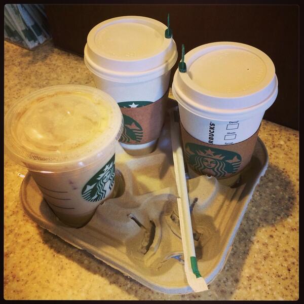 DashDevInc's tweet image. With great success &amp;amp; busy-ness comes #cafeaulait #chai &amp;amp; #cinnamondolcelate #Starbucks pick-up