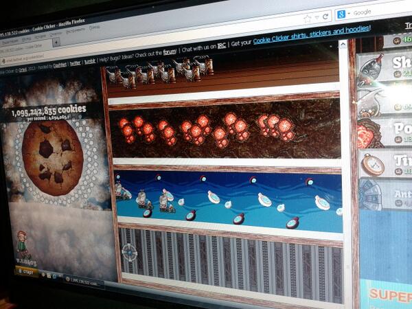 InfernalRadi's tweet photo. @CookieClickr  anyone else addicted ??? I might have broken my mouse x) http://t.co/oHk2zOcLcw