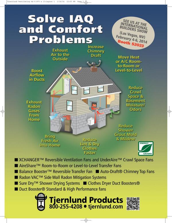 GreenBuildTalk's tweet image. #TjernlundProducts  Improve Air Quality with Unique Reversible Fans  #IBSVegas Booth S2023
