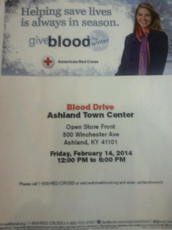 @ShopAshland 
Valentine's Day blood drive then have lunch with us <a href="/fiesta_bravo/">Fiesta Bravo</a>