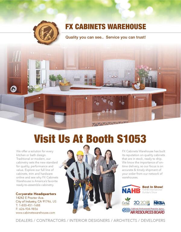 GreenBuildTalk's tweet image. #FXCabinetsWarehouse Solutions for every #kitchen or #bath design #IBSVegas Booth S1053