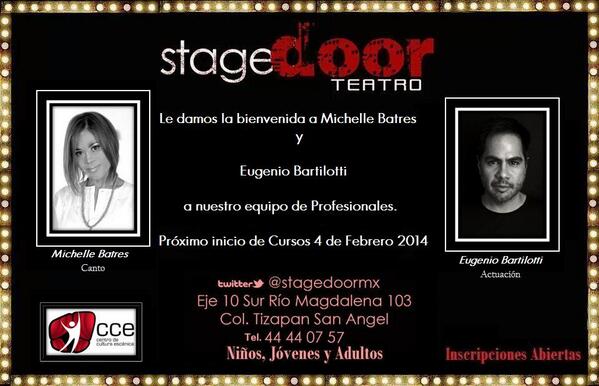 stagedoormx's tweet photo. Hoy iniciamos cursos a las 4:00pm
Te esperamos! http://t.co/xyjANqJ5hH