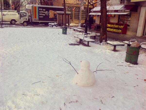 Snowman in our park today