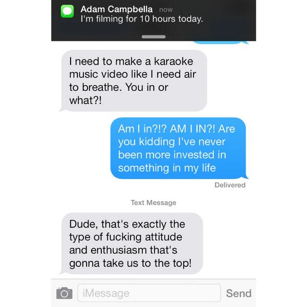 AmberVShonts's tweet photo. Typical conversations with @BeginShane #karaokevideo #dontmindifido #goofballlife http://t.co/ya8lc4TeYg