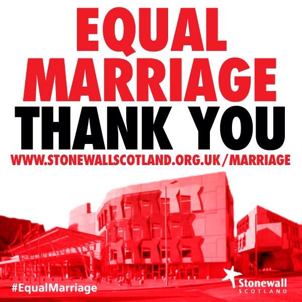 Thank you to all those who made  #equalmarriage a reality tonight.