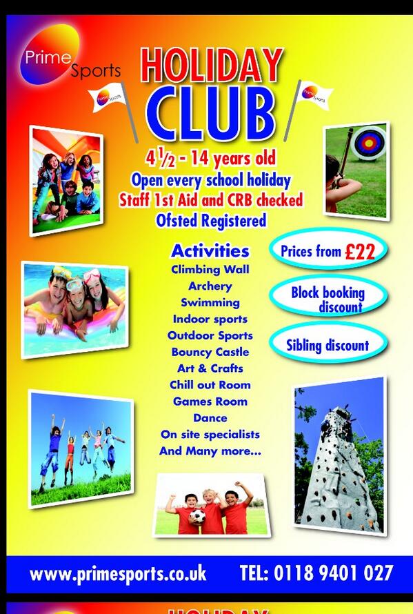 Prime__Sports's tweet image. @Prime__Sports Holiday Club. Spaces still available.