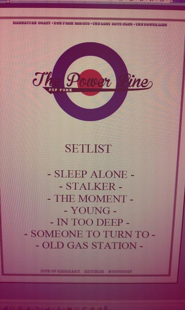 TPLofficial's tweet image. We're stoked! This is the setlist we'll play through on the 15th! Be there Duycker Hoofddorp! #TPL #NewSongs #Boner