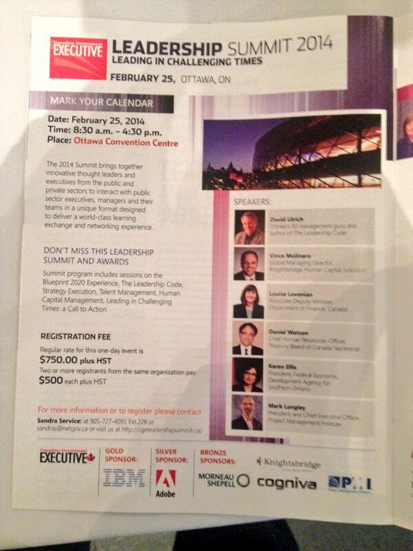 OttawaPSQF's tweet photo. Hope to see some of you at the @CGEleadersummit coming up Feb 25 with our friends @CGExec Magazine! #OPSQF2014 http://t.co/hEJdNkSRj5
