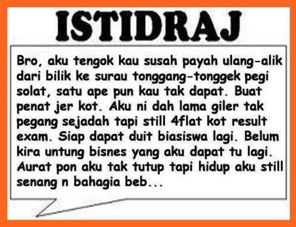 نور فاطين فاتحة Na Twitteri Apa Itu Istidraj Rezeki Yg Allah Beri Utk Menyesatkan Lg Manusia Nauzubillah Http T Co 1uhgklpkcd
