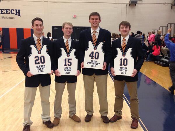Recognizing a great group of seniors tonight. <a href="/pentecost_d/">Drew Pentecost</a> <a href="/MrParkerHenry/">Parker Henry</a> @PhilipBaites <a href="/CoreyWhite15/">Corey White</a> #gobucs