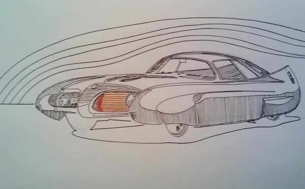 istyLower's tweet photo. Alfa Romeo BAT 5, 1953, ink #linefebruary #Draw2Live #cars http://t.co/rv5ziMlDOC