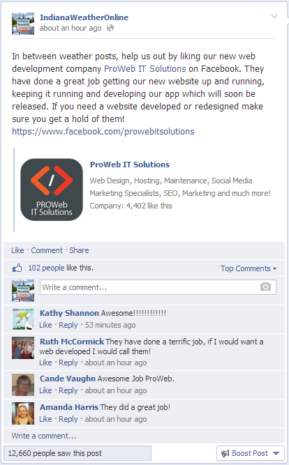 PROwebITS's tweet image. Thank you @IndianaWxOnline for such kind words! We are happy we could be such a big part of your tremendous growth!