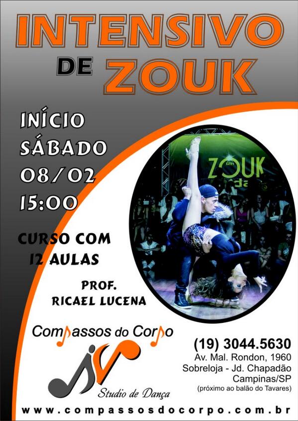 compassoscorpo's tweet photo. Sábado 8/2 tem estreia no Compassos do Corpo! Intensivo de zouk com @ricaelllucena as 15h. #ccds2014 http://t.co/R0dLyP2TGx