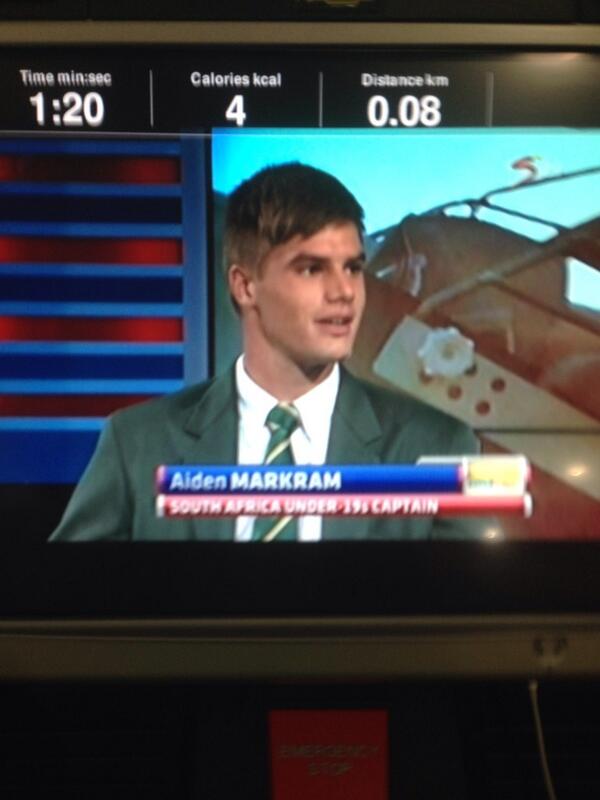 sipokazis86's tweet photo. Guess who I'm watching during my run? Well done @AidzMarkram #SAU19s #insideEdge #Proud Well done! http://t.co/9vW6EmEa8X
