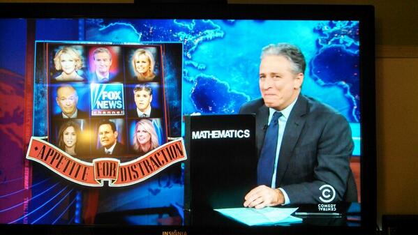 MockMath's tweet image. Jon Stewart @TheDailyShow discussing infinite logic loops on Fox News  #mathapplications