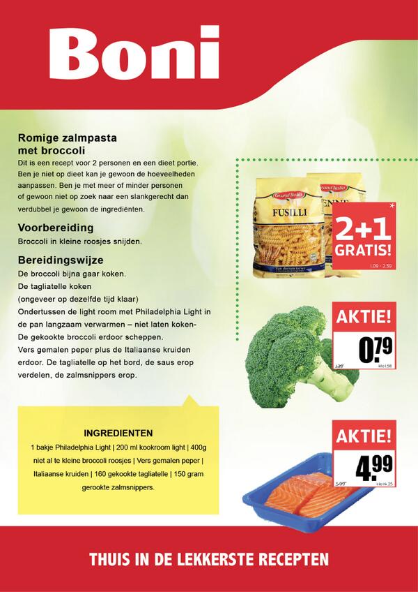 De nieuwe actie folder van Boni is vandaag ingegaan! Daarbij komt ook iedere week een heerlijk recept! #RT
