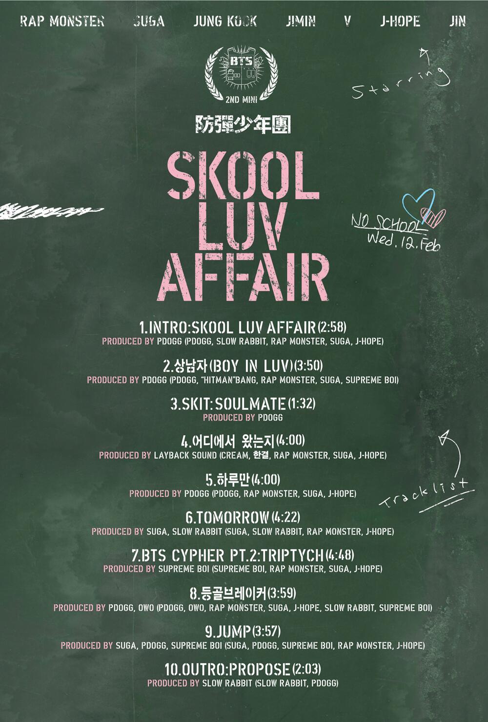 [Info] Tracklist BTS 2nd Mini Album Skool Luv Affair Reaveled [140205]