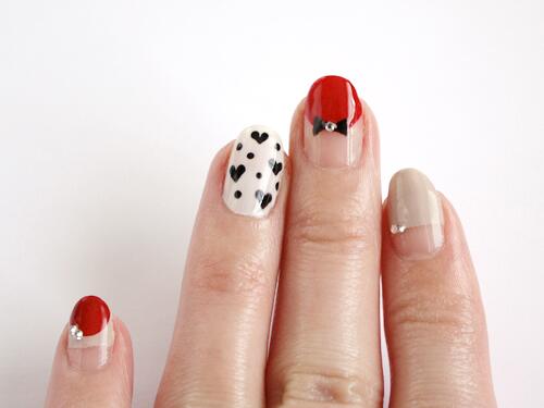 Nailathon's tweet photo. Not in the mood for going all out in #Valentine month? Here's a #nailart design that is sober yet lovable! #NAILATHON http://t.co/w2SQNPEpvt