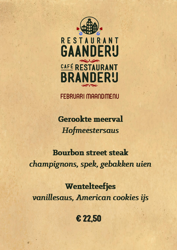Februari maandmenu, kom 'm snel even proeven!