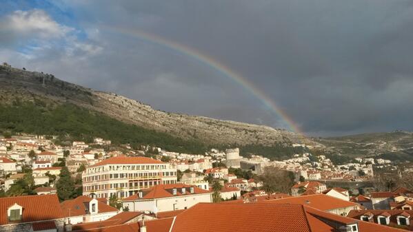 OIdWorldNews's tweet photo. Dubrovnik rainbow http://t.co/mP2ZApt4sq