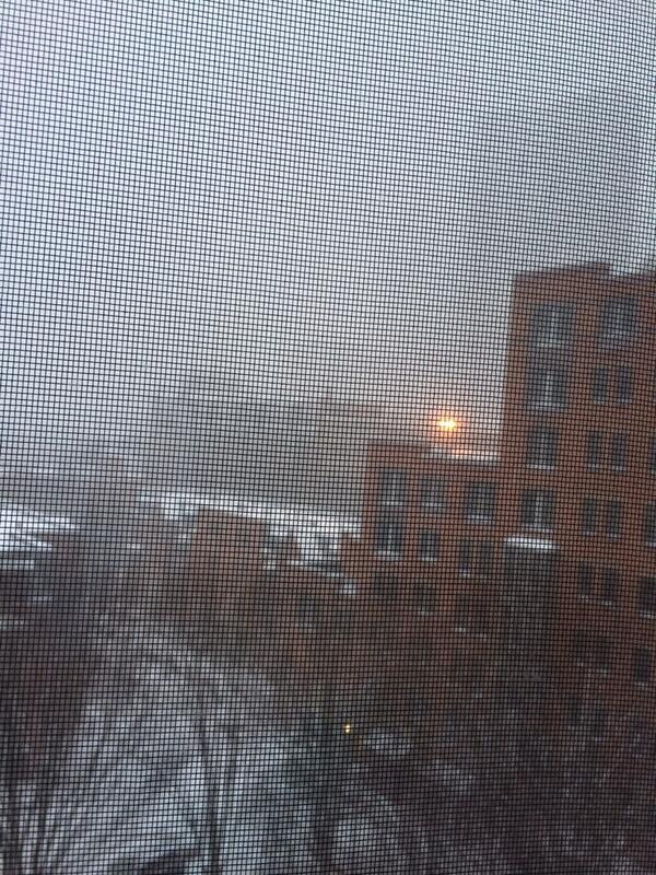 thechowe's tweet photo. IT IS CLEARLY BLIZZARDING OUTSIDE (new word, folks?) The LEAST they could do is give us a delay. Hate being from NE 😩 http://t.co/NJgr6e1tNi
